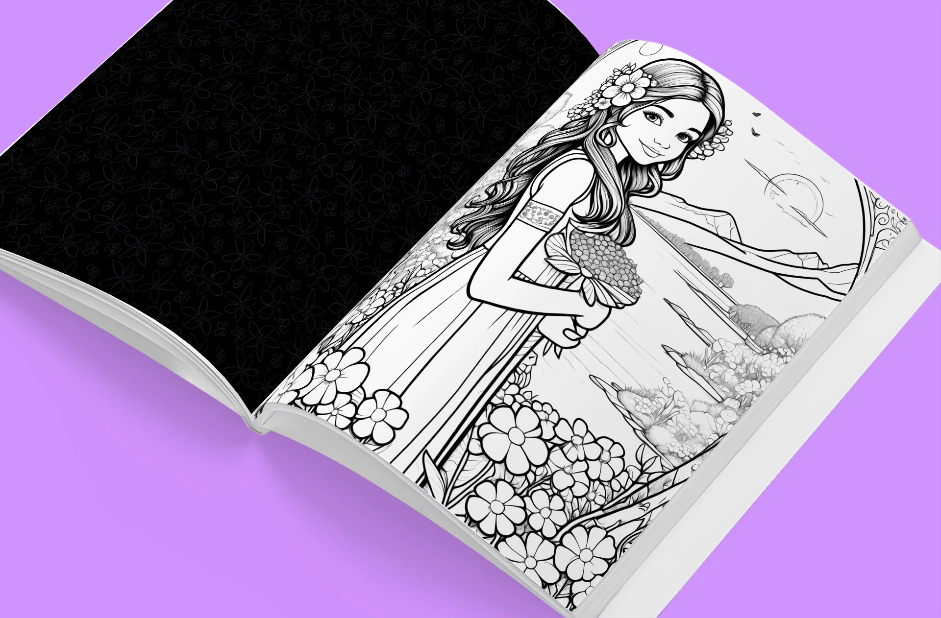 Ready to Be Colored – Floral Faces 2 detail image